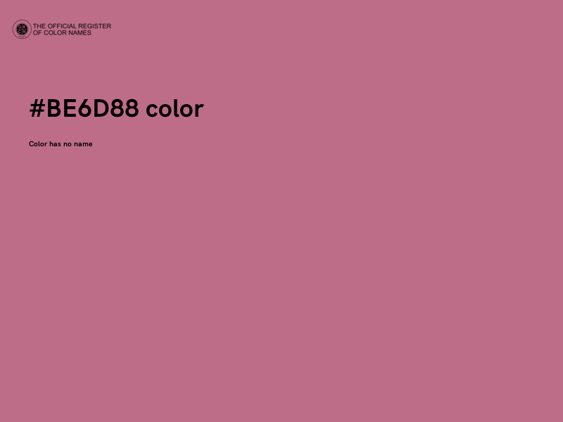 #BE6D88 color image