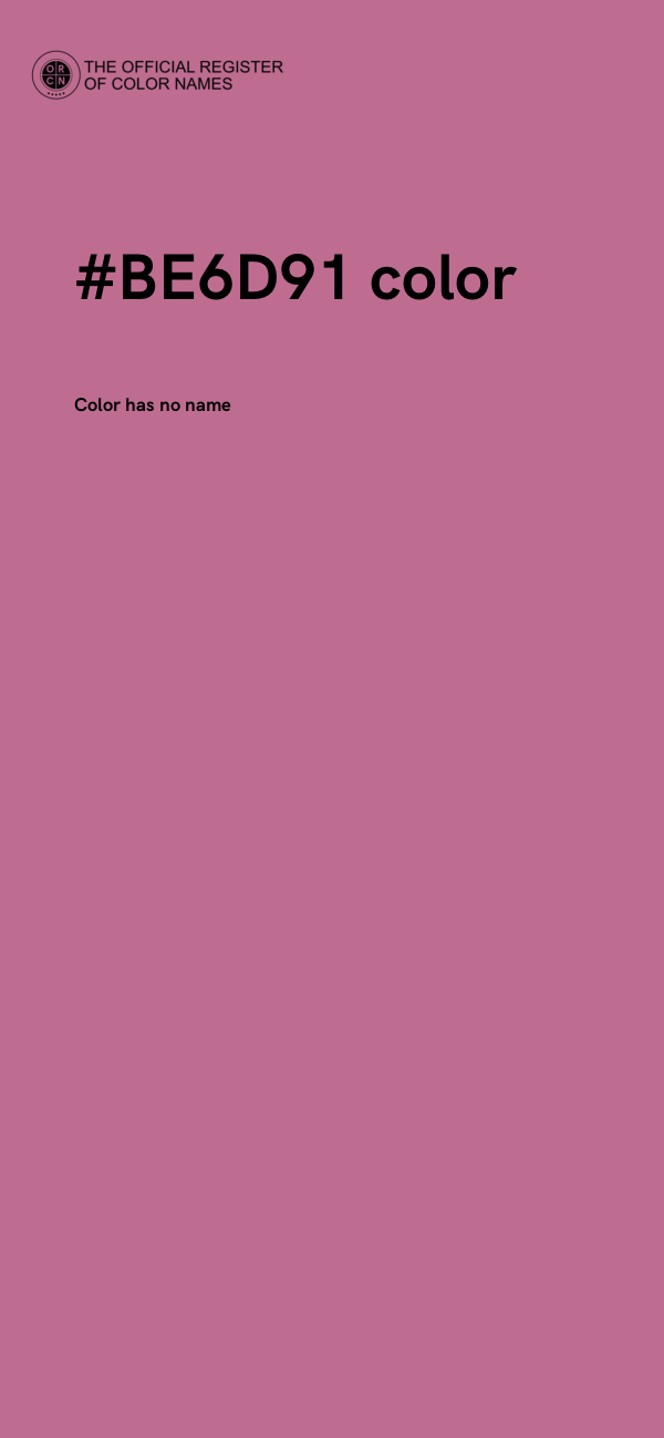 #BE6D91 color image