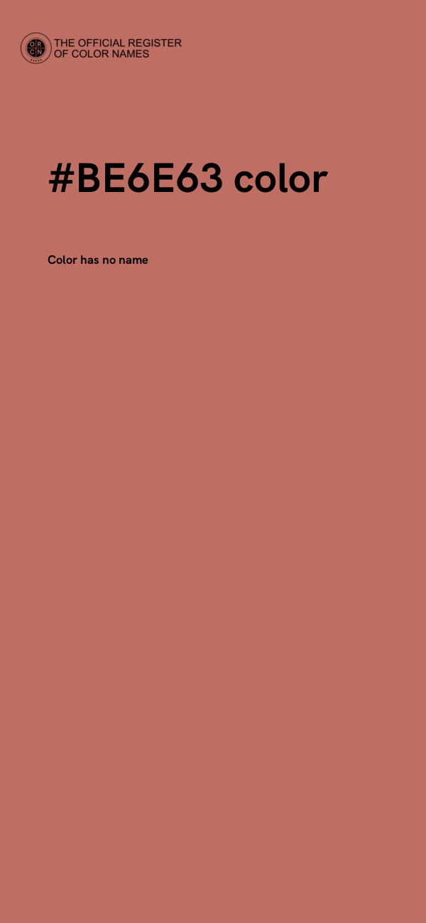 #BE6E63 color image