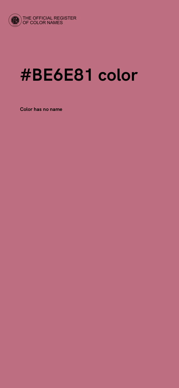 #BE6E81 color image