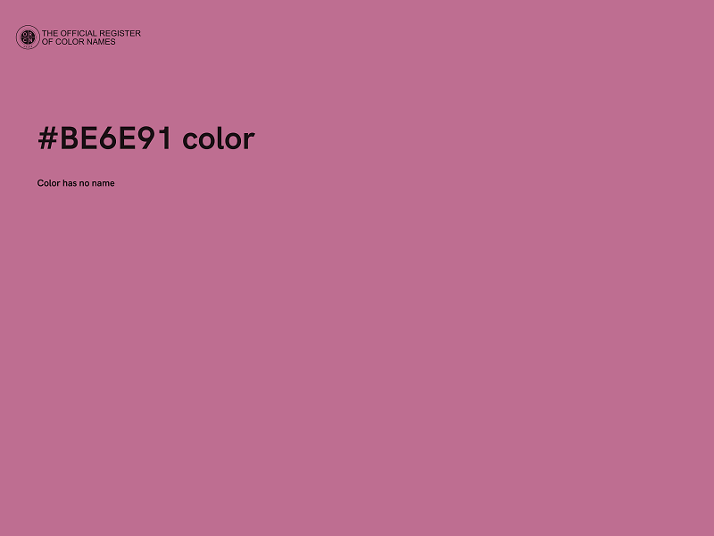 #BE6E91 color image