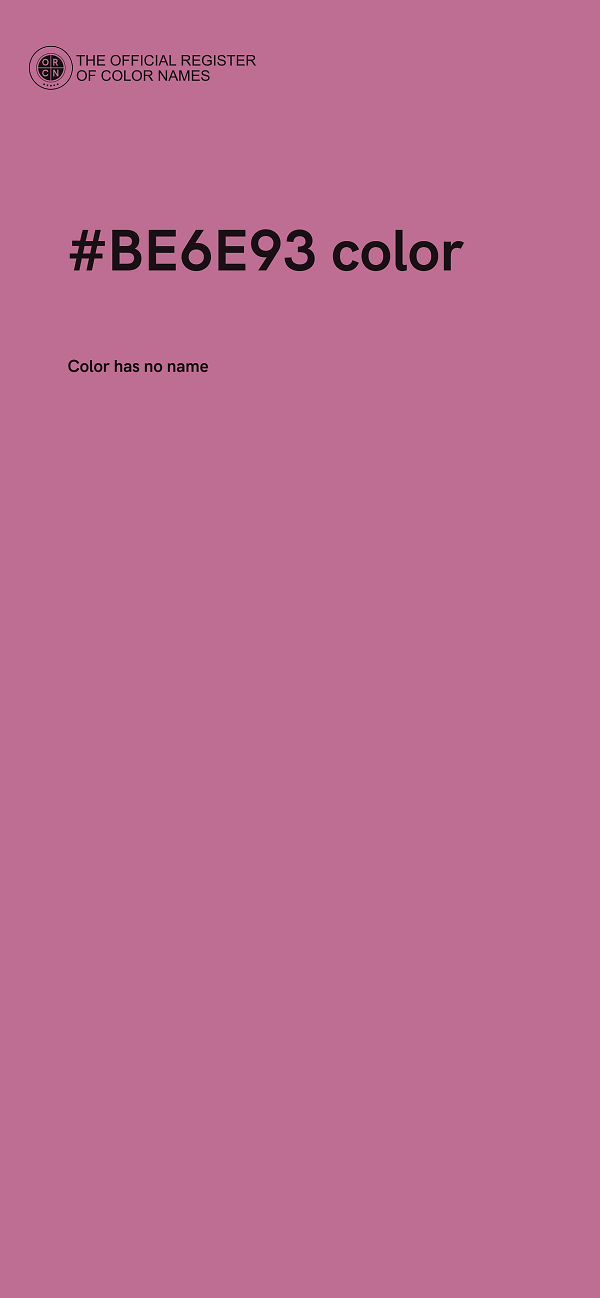 #BE6E93 color image