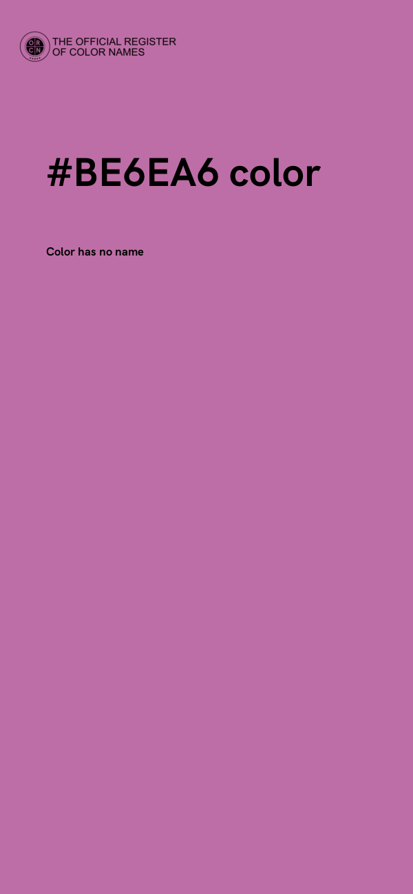 #BE6EA6 color image