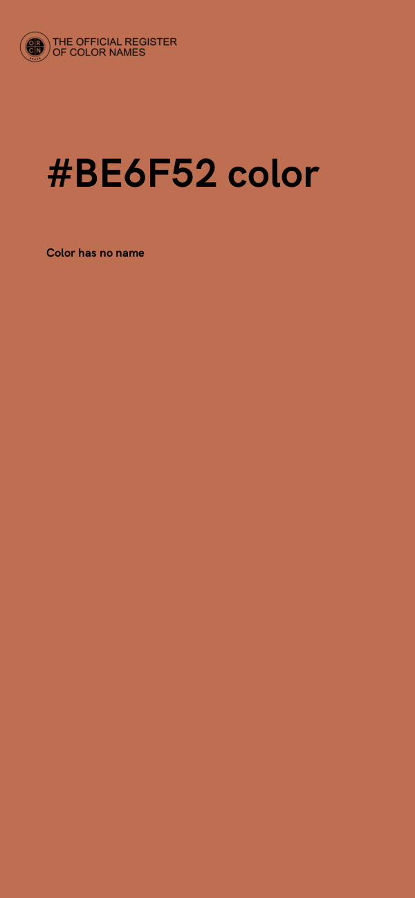 #BE6F52 color image