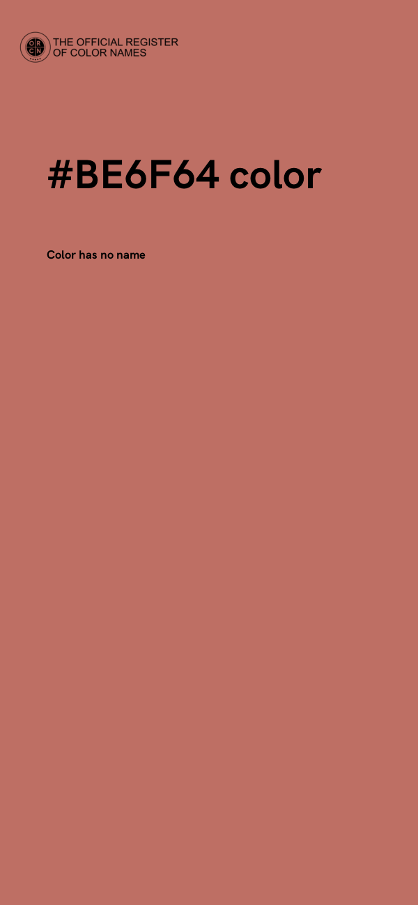 #BE6F64 color image