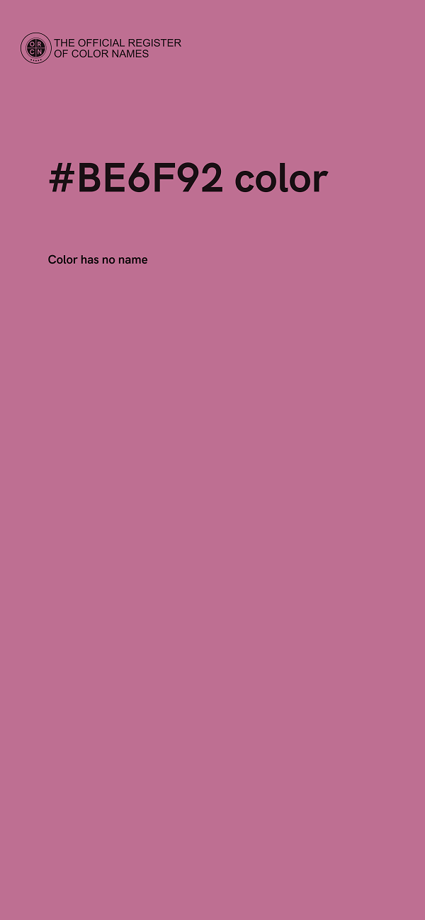#BE6F92 color image