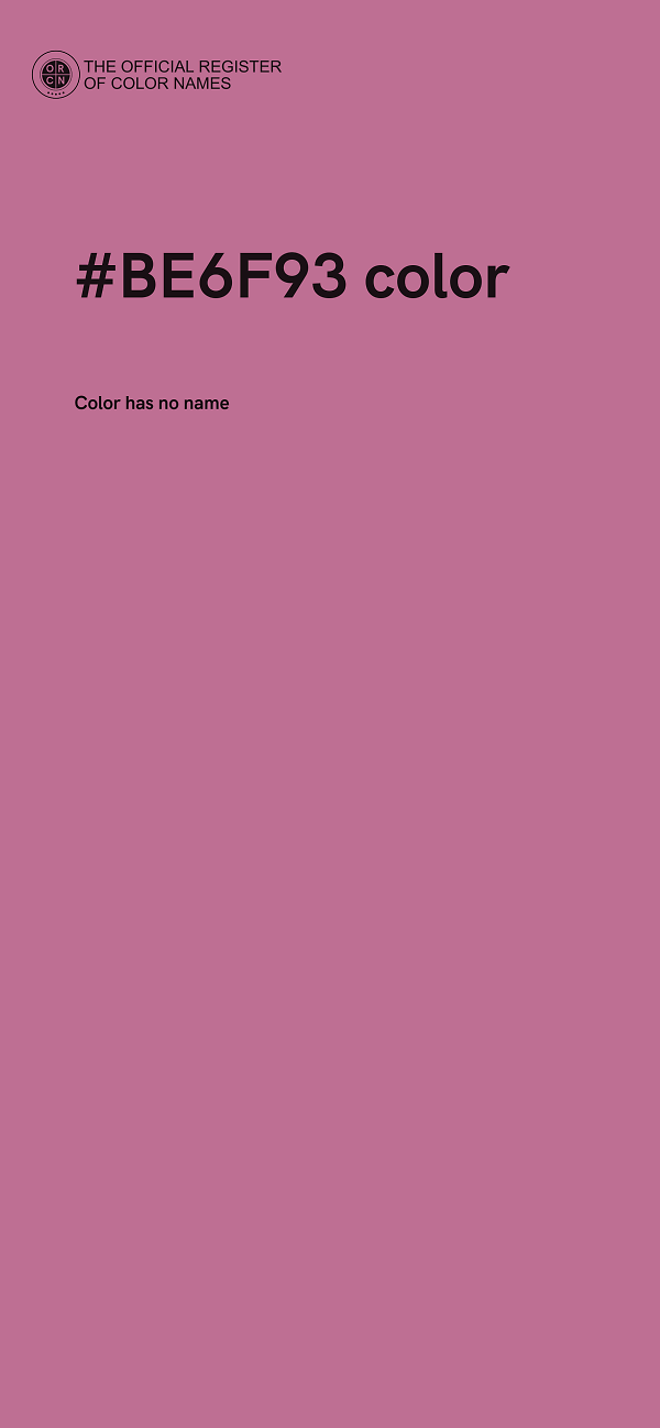 #BE6F93 color image