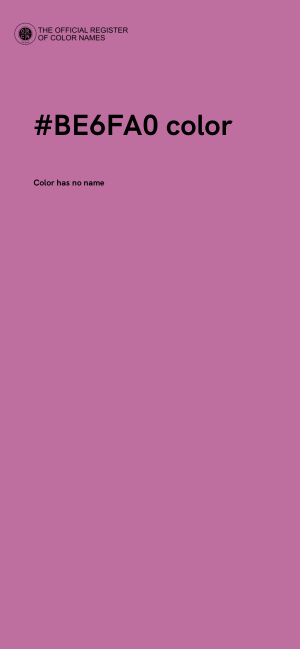 #BE6FA0 color image