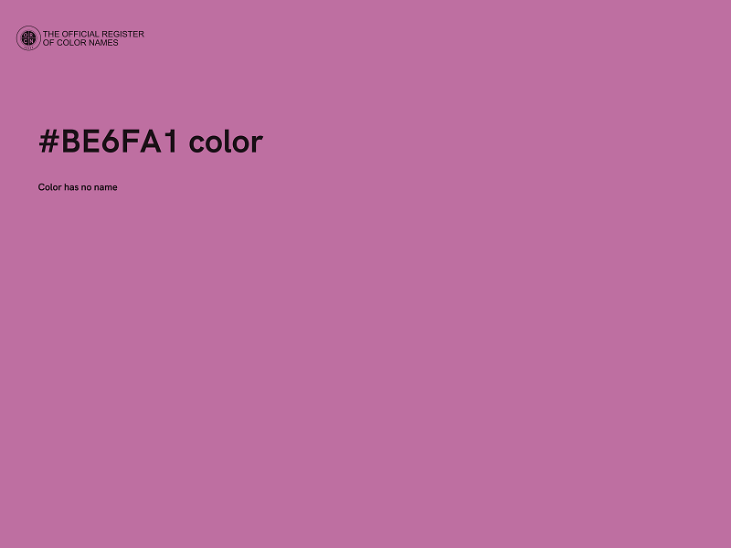 #BE6FA1 color image