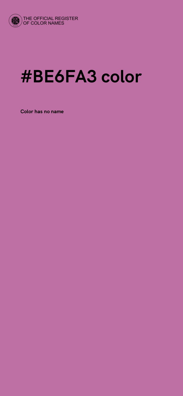 #BE6FA3 color image