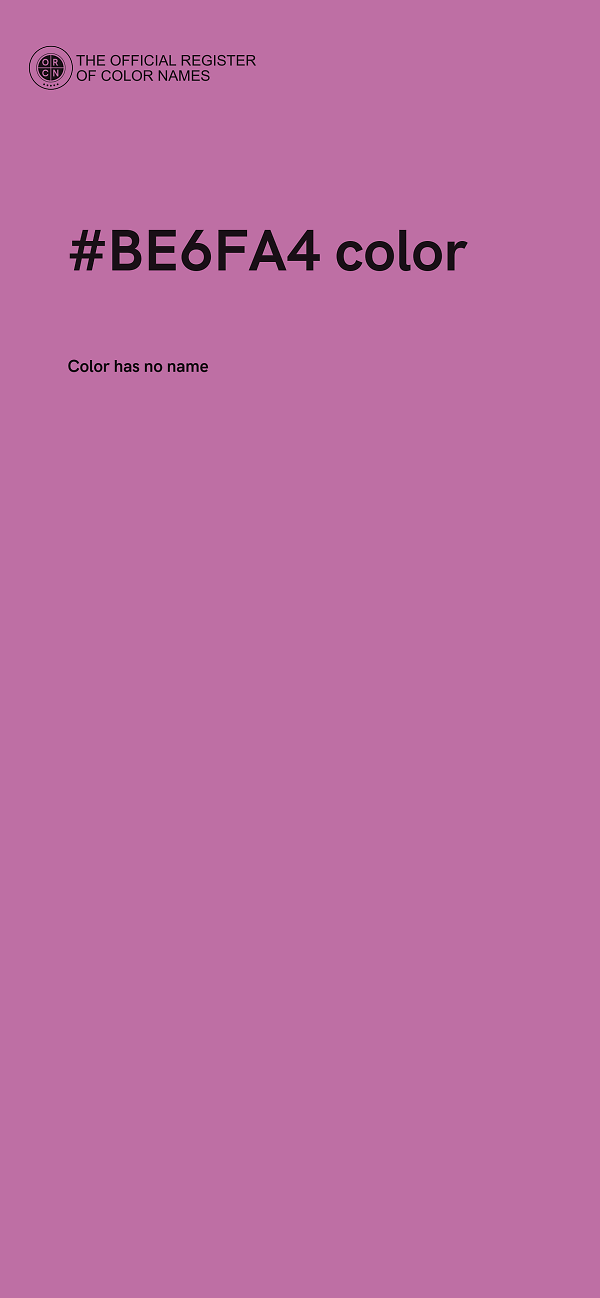 #BE6FA4 color image