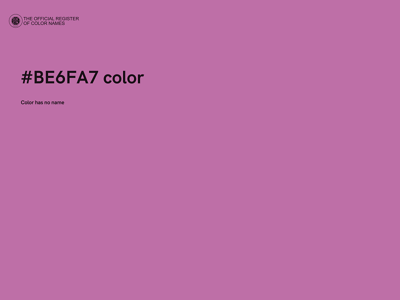 #BE6FA7 color image