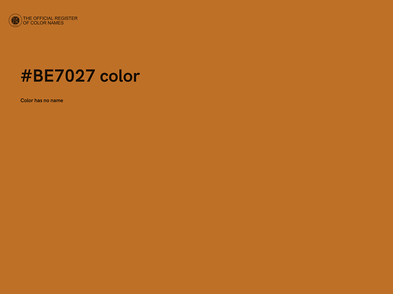 #BE7027 color image