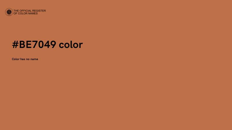 #BE7049 color image