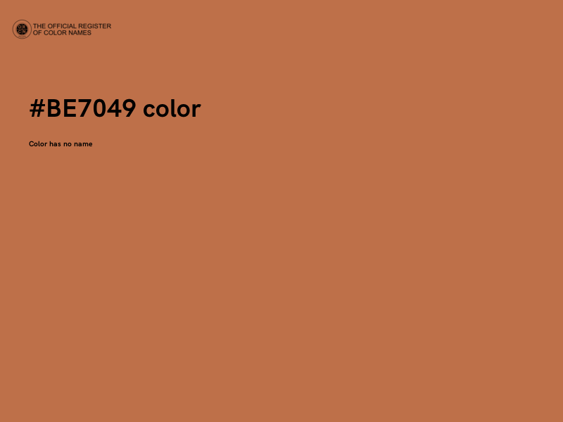 #BE7049 color image