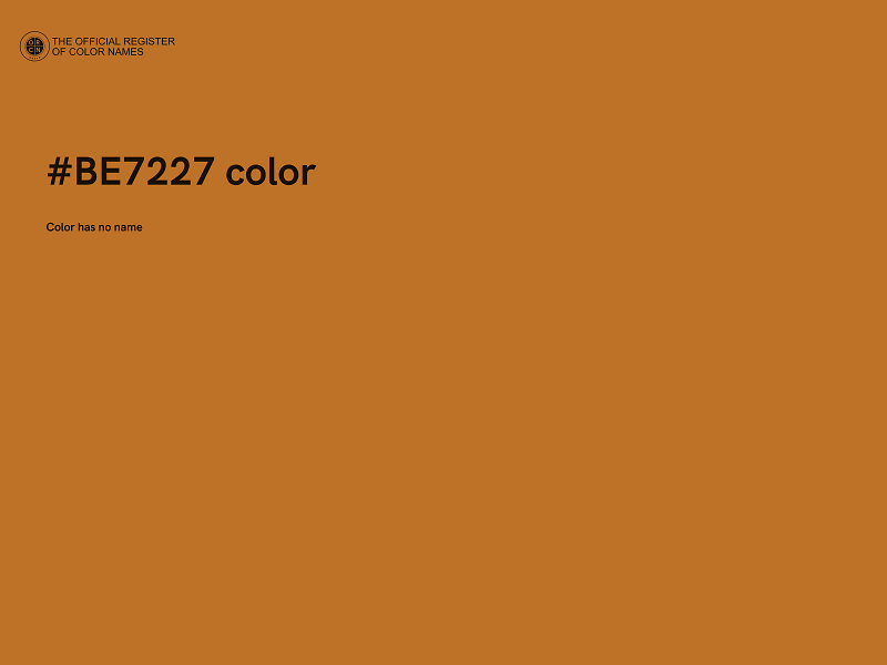 #BE7227 color image