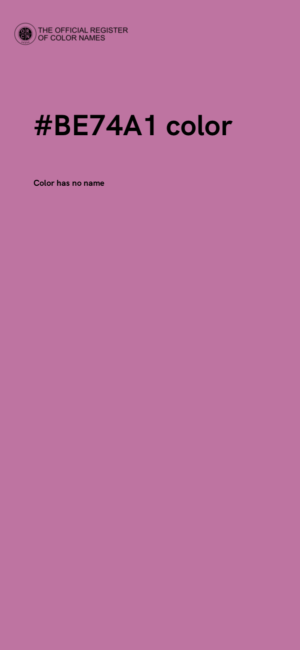 #BE74A1 color image