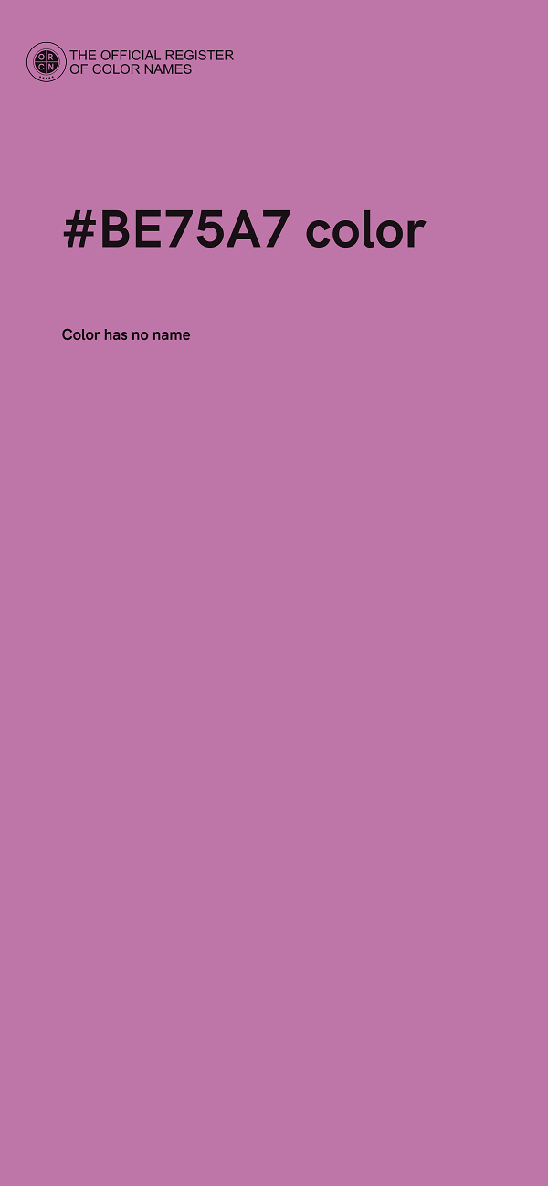 #BE75A7 color image