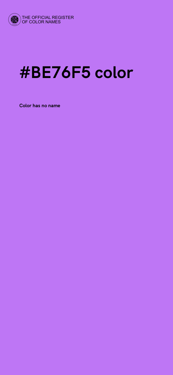 #BE76F5 color image
