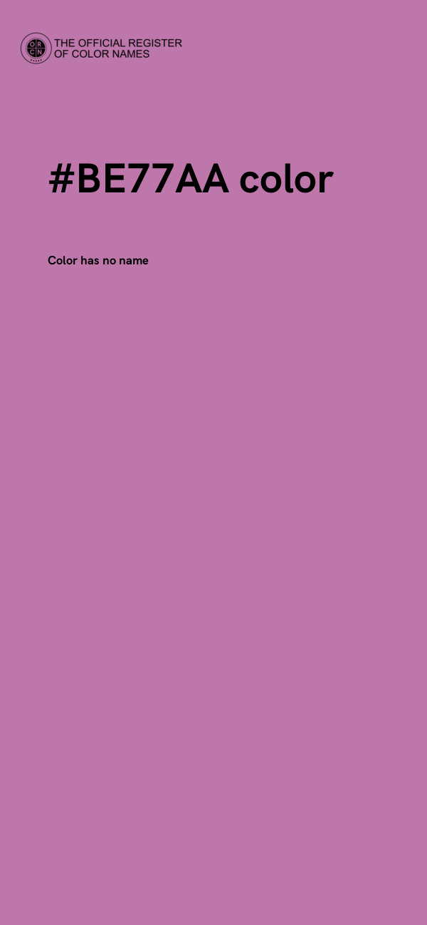 #BE77AA color image
