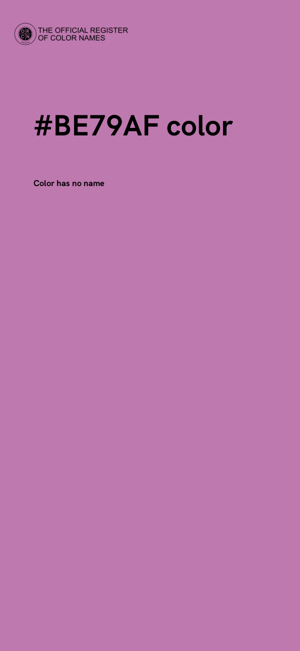 #BE79AF color image