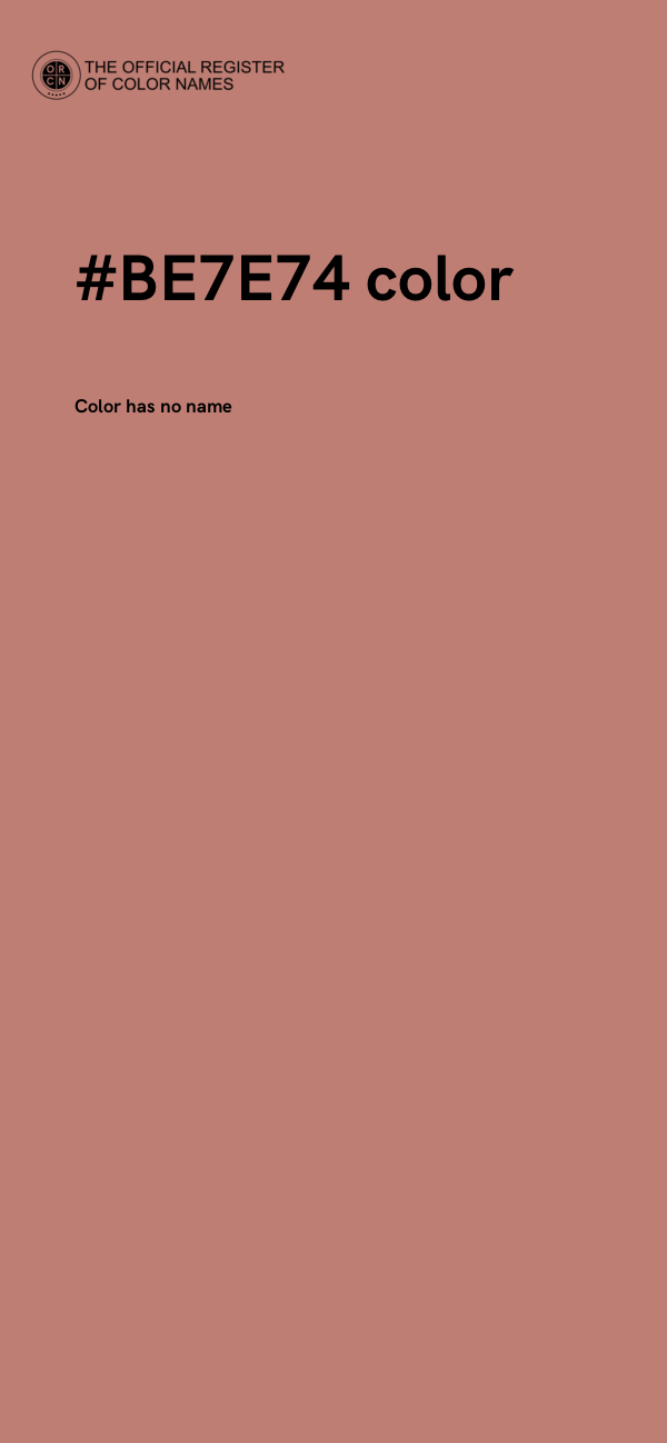#BE7E74 color image