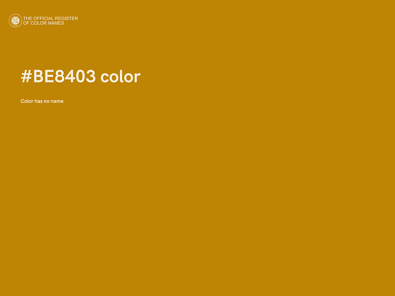 #BE8403 color image