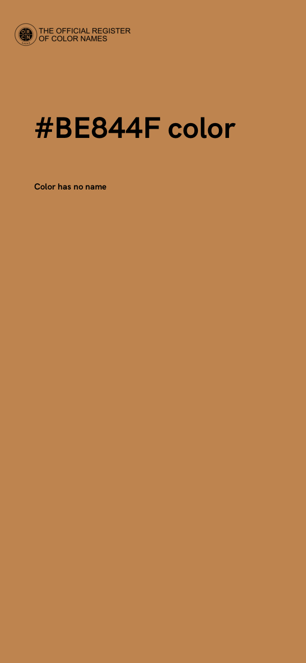 #BE844F color image