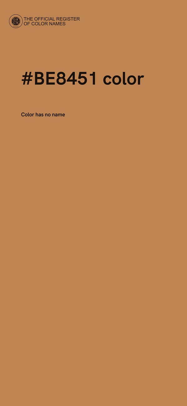 #BE8451 color image