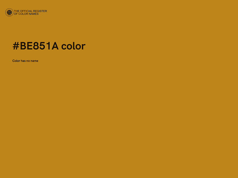 #BE851A color image