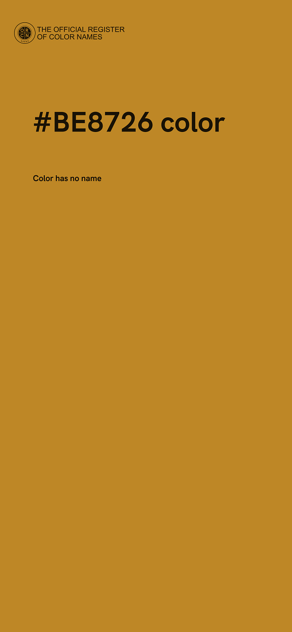 #BE8726 color image