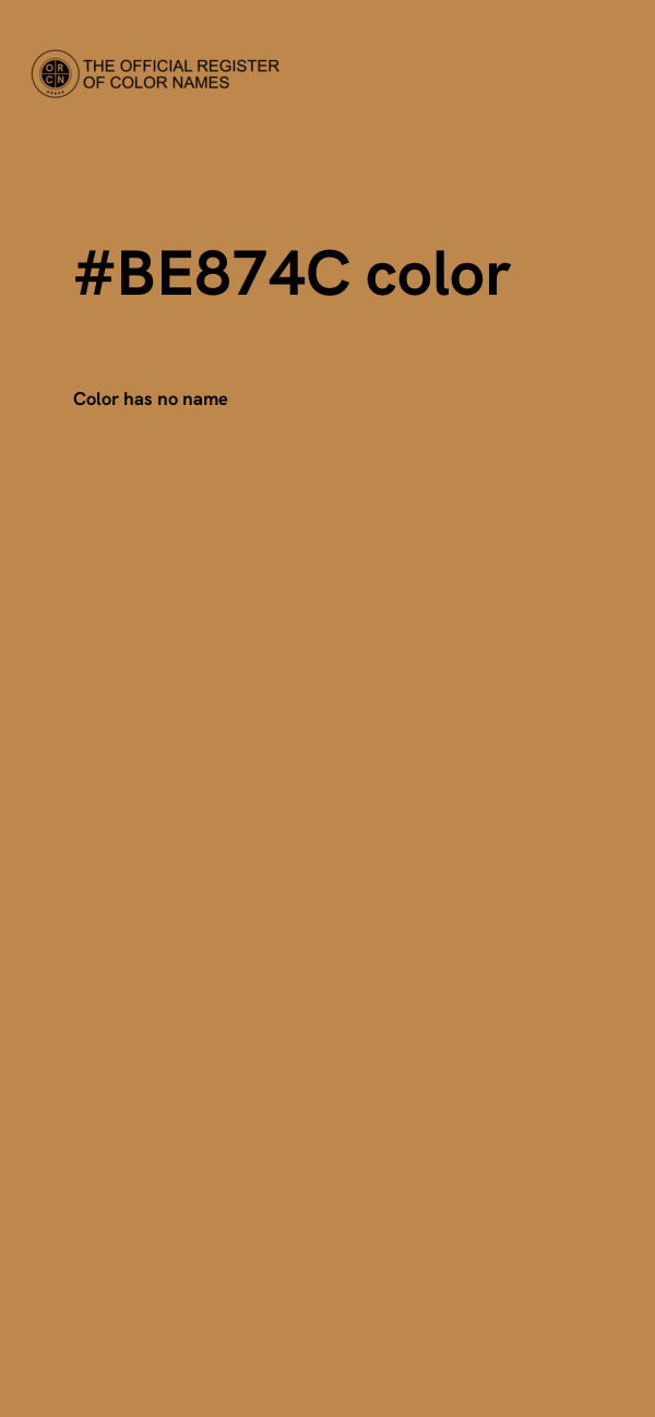 #BE874C color image