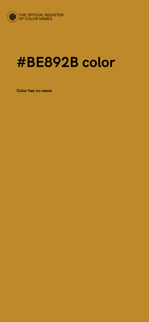 #BE892B color image