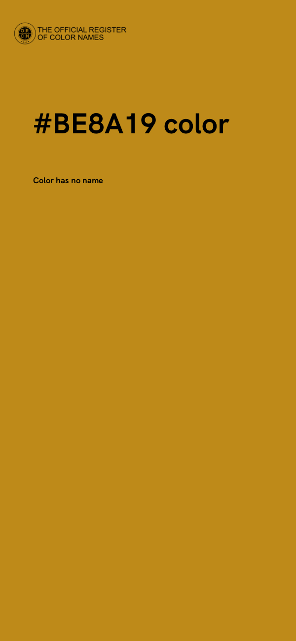 #BE8A19 color image