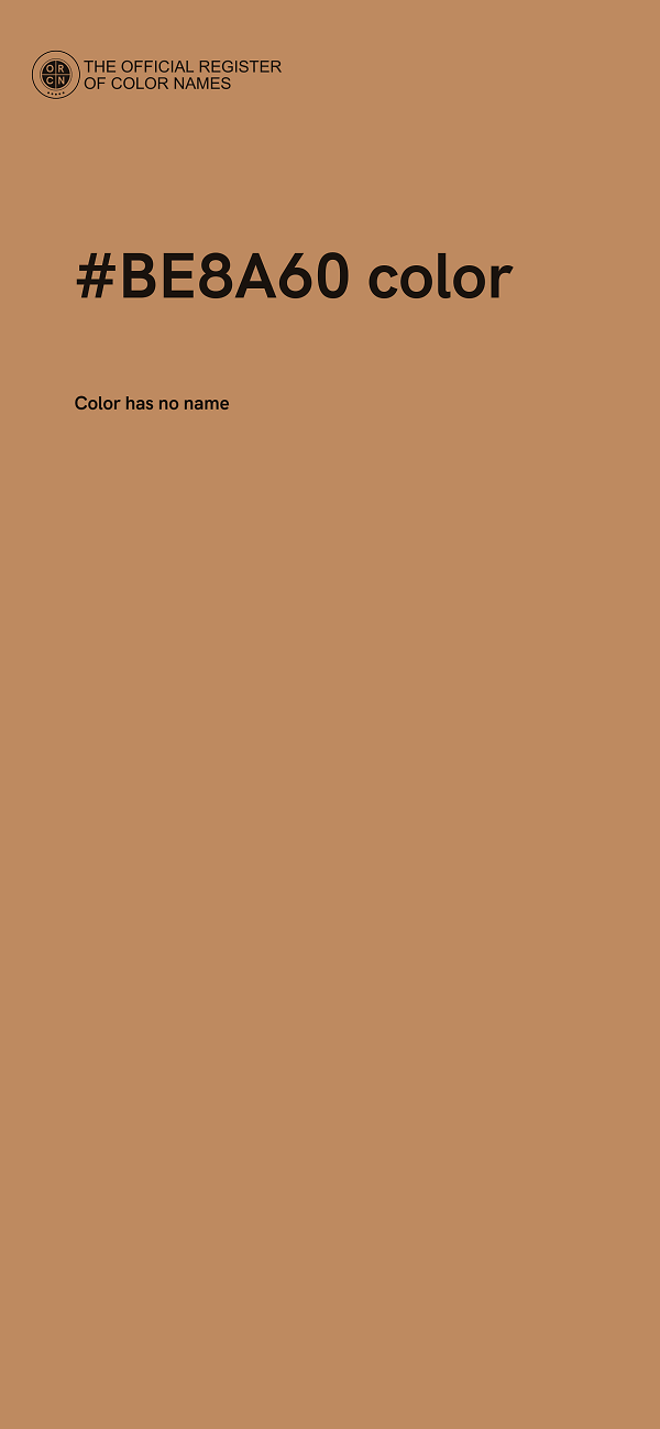 #BE8A60 color image