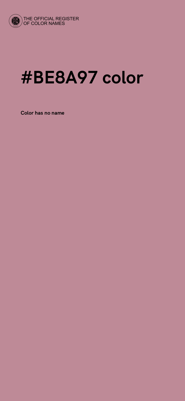 #BE8A97 color image