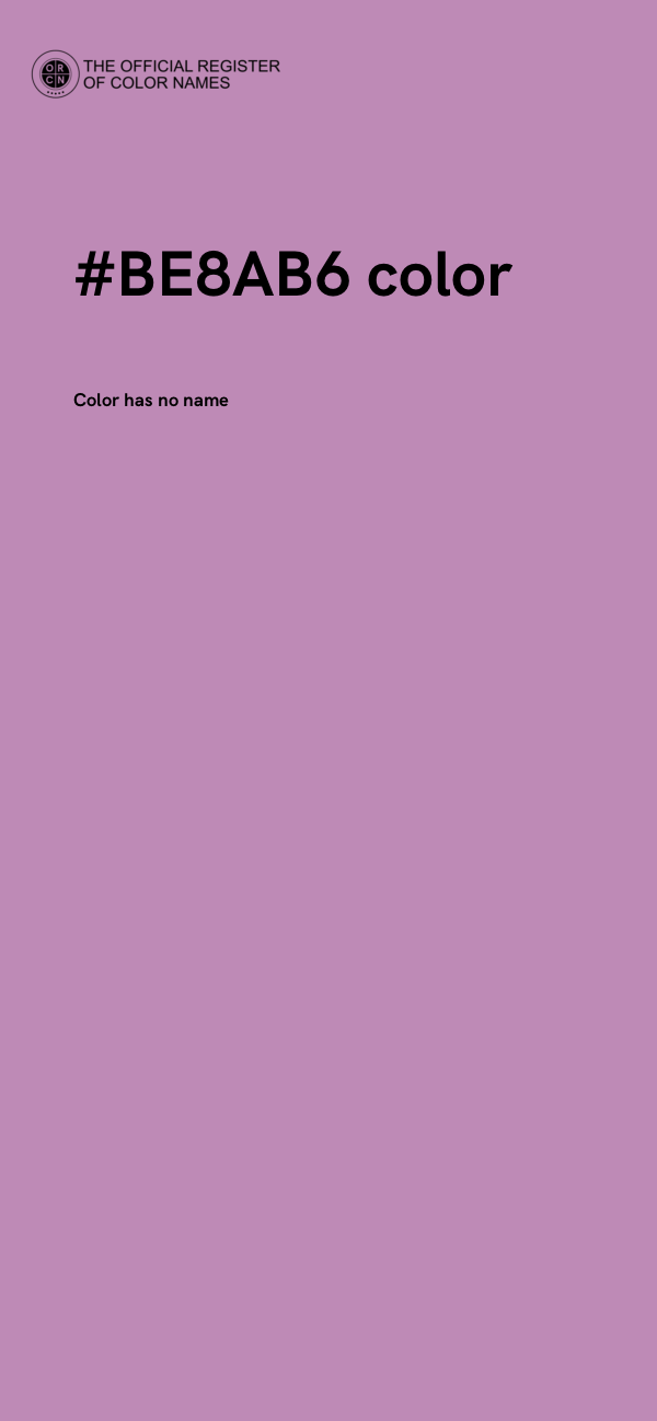 #BE8AB6 color image