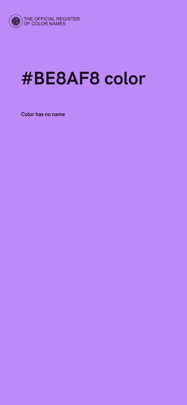 #BE8AF8 color image