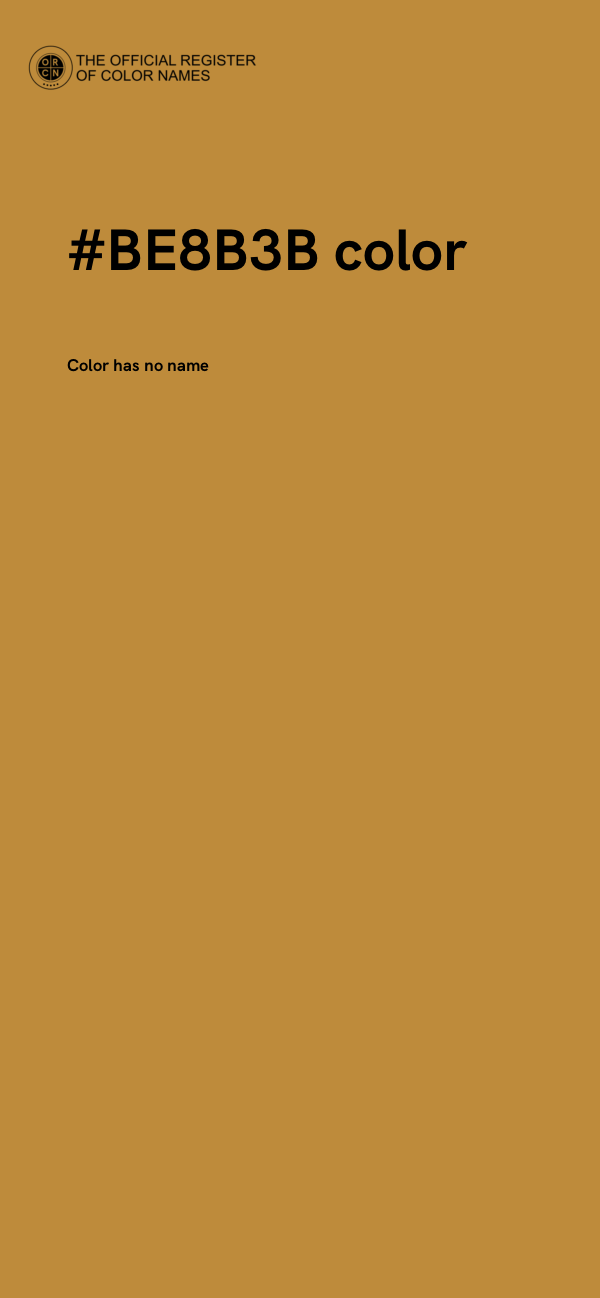#BE8B3B color image