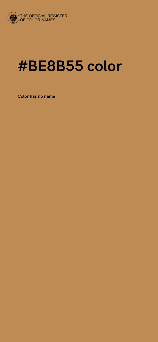 #BE8B55 color image