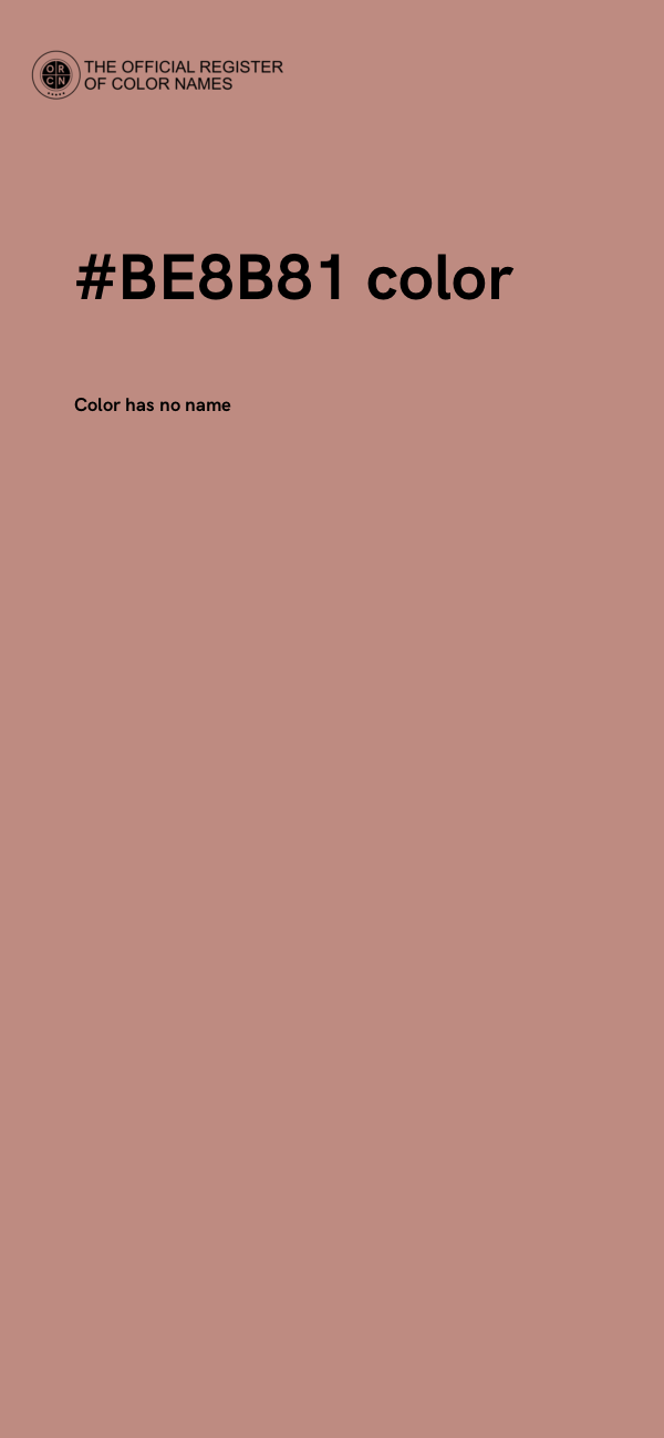 #BE8B81 color image