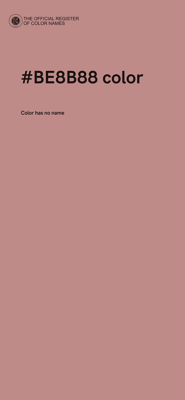 #BE8B88 color image
