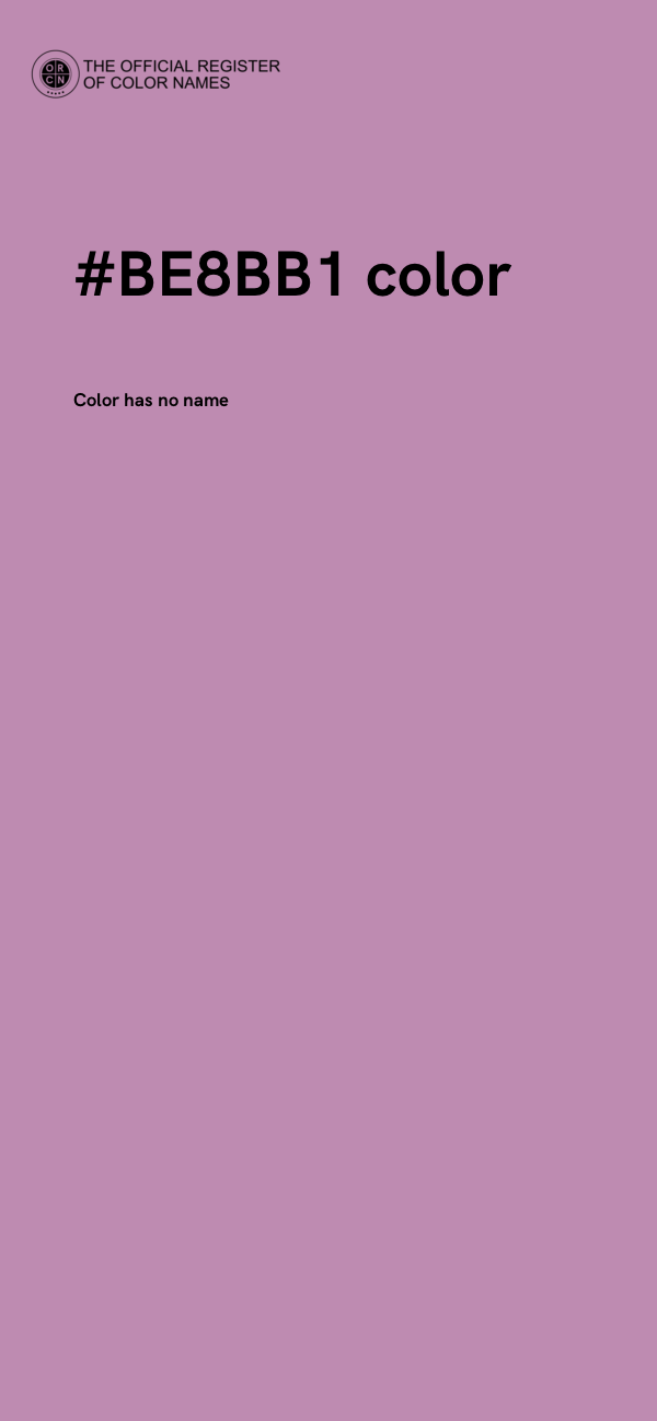 #BE8BB1 color image