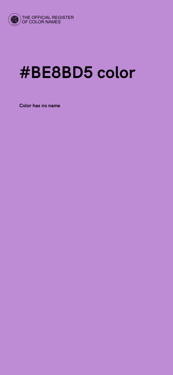 #BE8BD5 color image