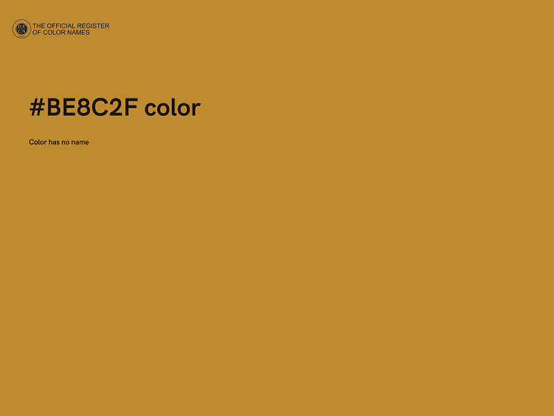 #BE8C2F color image