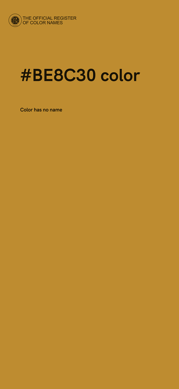 #BE8C30 color image