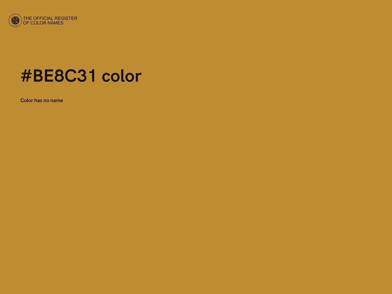 #BE8C31 color image