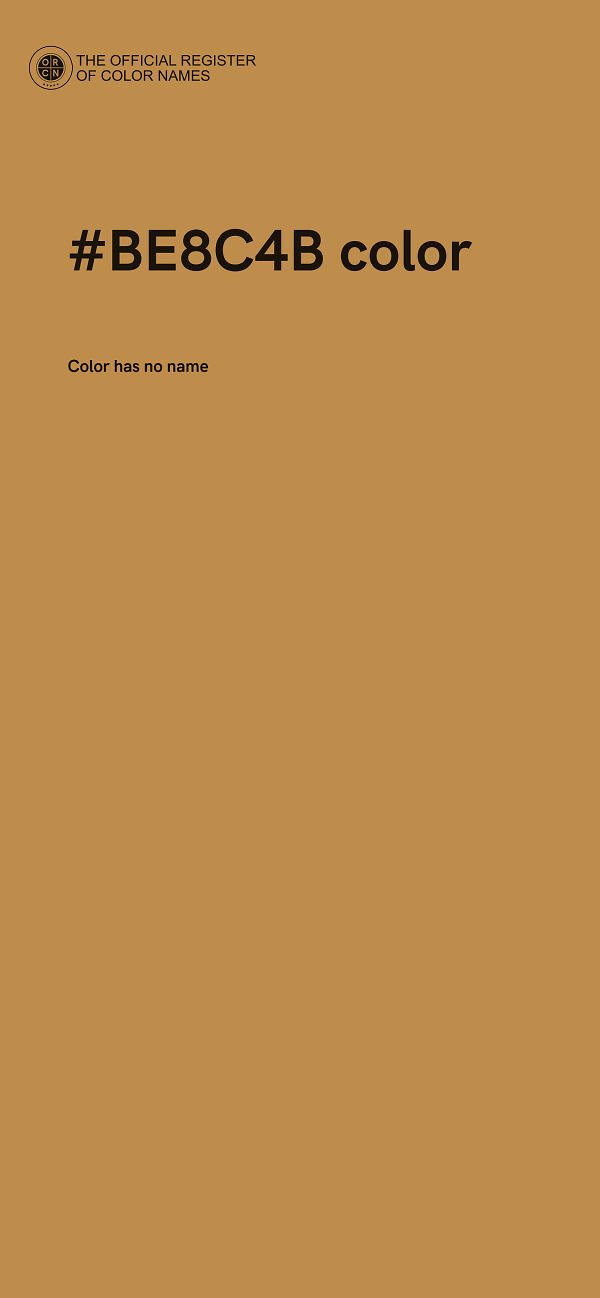 #BE8C4B color image