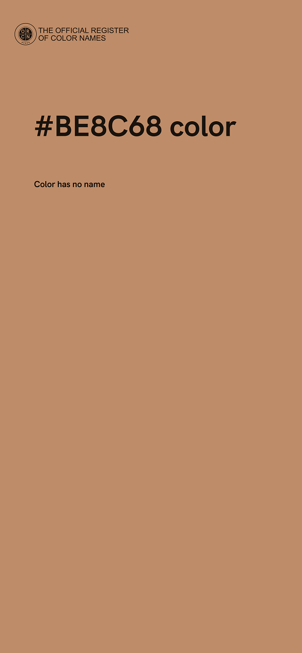 #BE8C68 color image