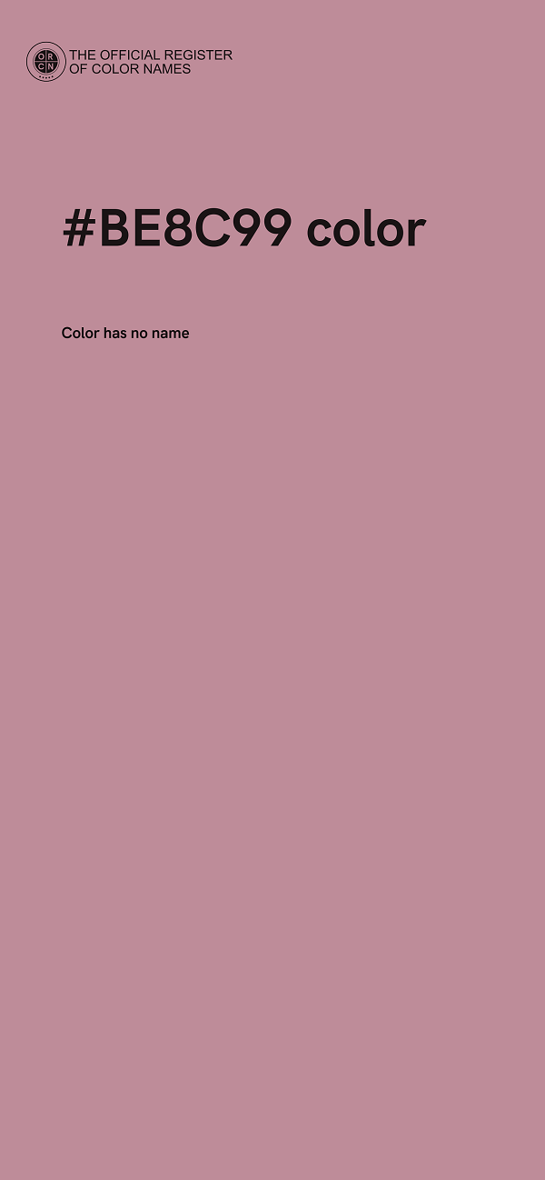 #BE8C99 color image